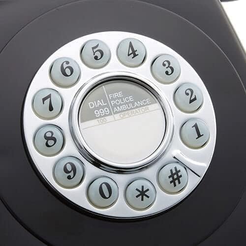 GPO 746 Retro Push Button Landline Desk Phone Black Bell Ring 60s 70s
