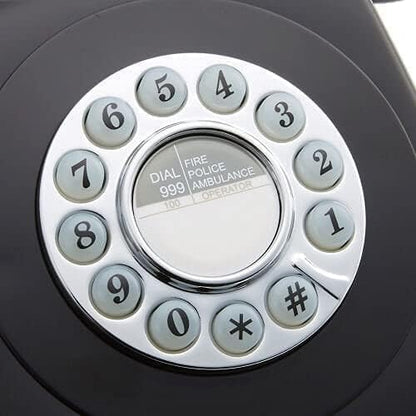 GPO 746 Retro Push Button Landline Desk Phone Black Bell Ring 60s 70s