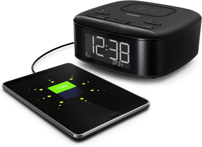 Philips TAR7705 FM DAB+ Alarm Clock Radio Bluetooth Speaker Wireless Qi Phone Charger