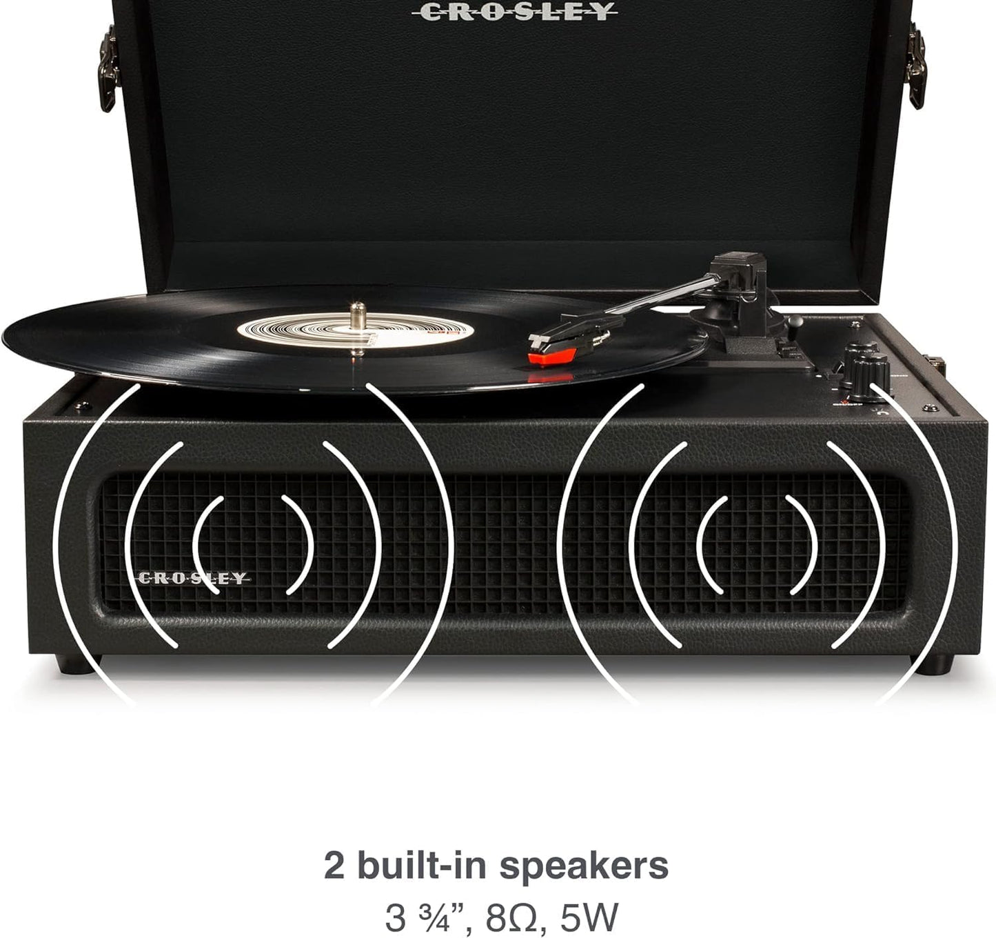 Crosley Voyager Turntable Record Player Black Retro Style 3 Speed