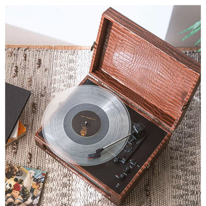 Crosley Voyager Turntable Record Player Brown Croc Retro Style 3 Speed