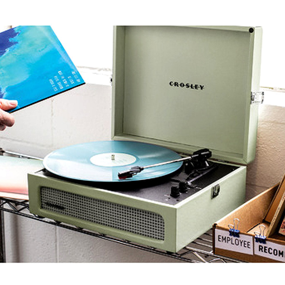 Crosley Voyager Turntable Record Player Sage Retro Style 3 Speed