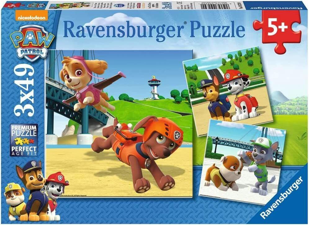 Ravensburger 3x 49pc Children Puzzle Set Paw Patrol Team on 4 Paws 5+ 09239