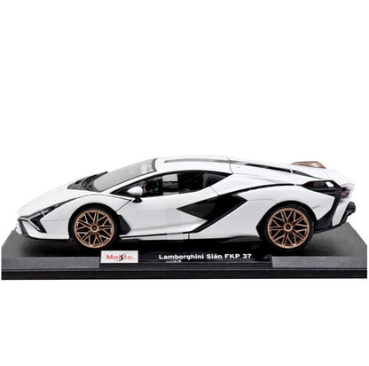 Maisto 1:18 Lamborghini Sian FKP 37 V12 Hybrid White Diecast Model SE Edition