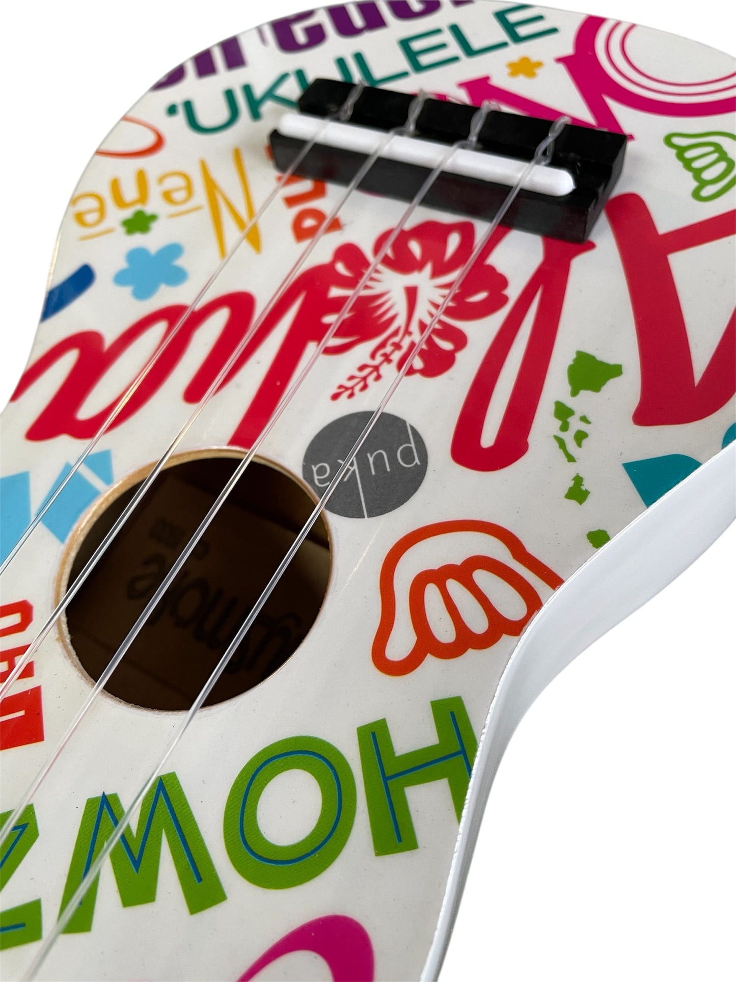 Holysmoke White Travelman Ukulele 21” 12 frets 4 Strings Beginner Kids Student