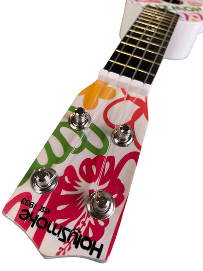 Holysmoke White Travelman Ukulele 21” 12 frets 4 Strings Beginner Kids Student