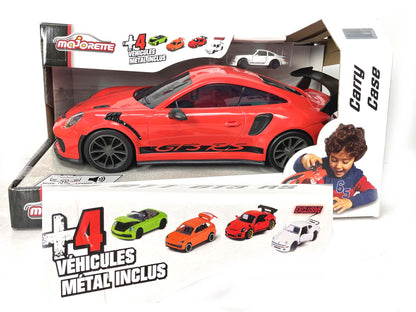 Majorette Porsche 911 GT3 RS Carry Case with 4 Cars Play Set