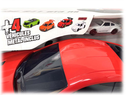 Majorette Porsche 911 GT3 RS Carry Case with 4 Cars Play Set