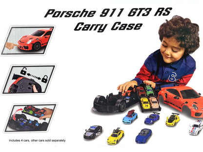 Majorette Porsche 911 GT3 RS Carry Case with 4 Cars Play Set
