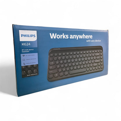 Philips Compact Wireless Keyboard Bluetooth 2.4Ghz Tablet Phone PC TV Multi Device SPK6624