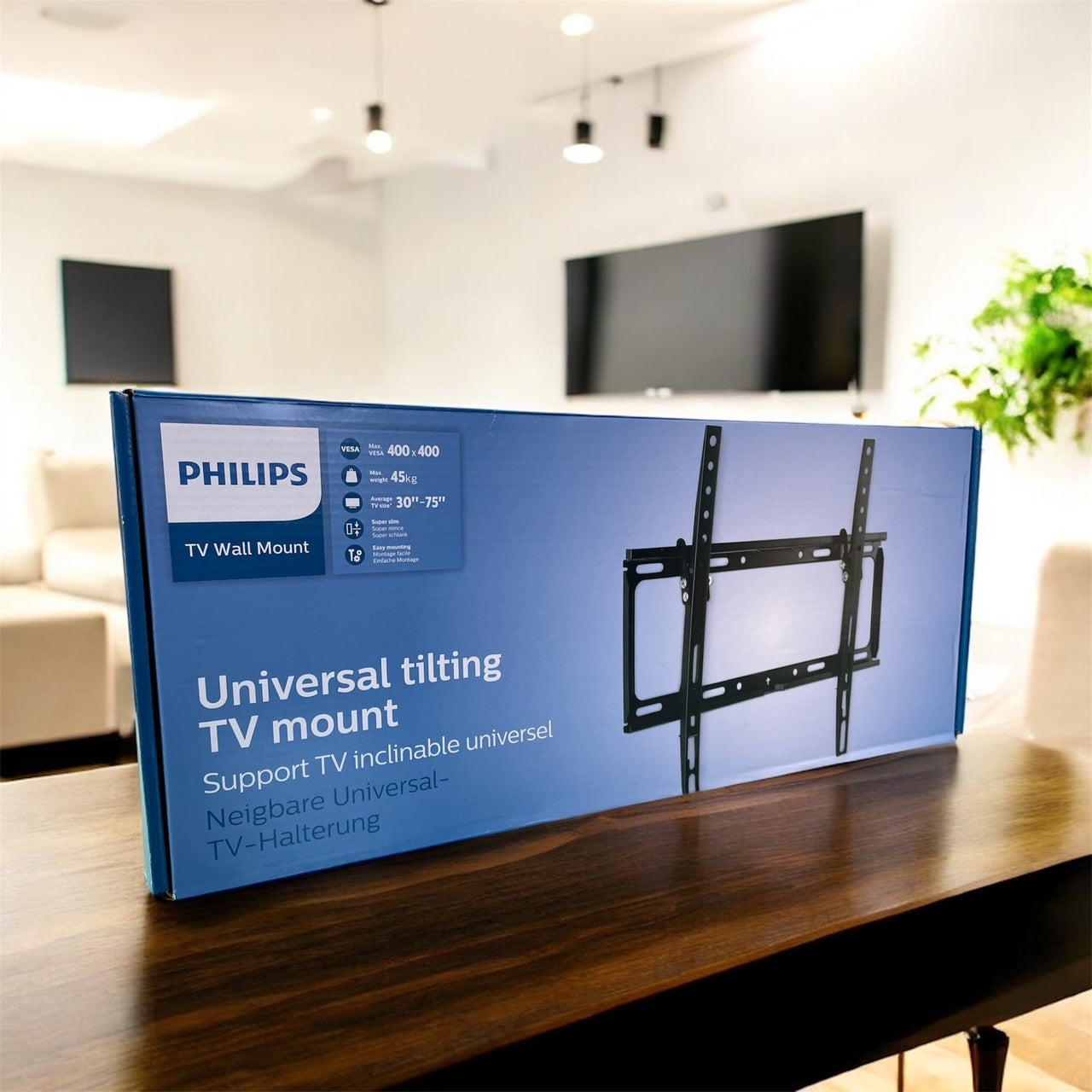Philips 30 - 75 inch Universal Tilt TV Wall Mount VESA 45kg LED LCD OLED Lockable