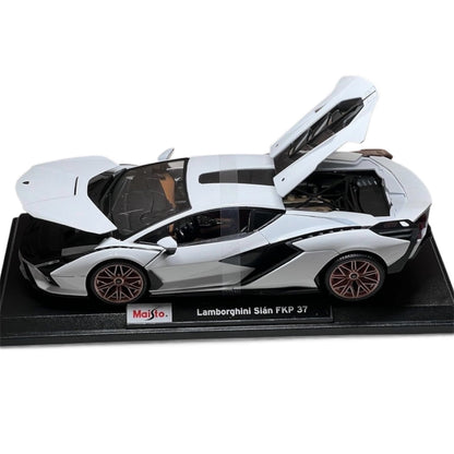 Maisto 1:18 Lamborghini Sian FKP 37 V12 Hybrid White Diecast Model SE Edition