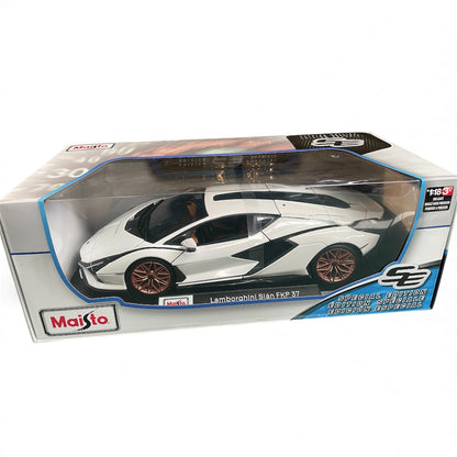 Maisto 1:18 Lamborghini Sian FKP 37 V12 Hybrid White Diecast Model SE Edition