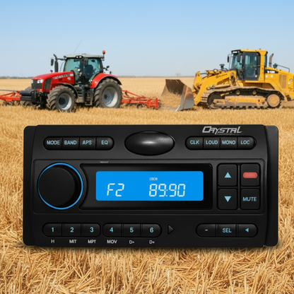 CrystalCrystal CR450 Heavy Duty Head Unit – Dust resistant CD Player Radio Audio Farm Construction