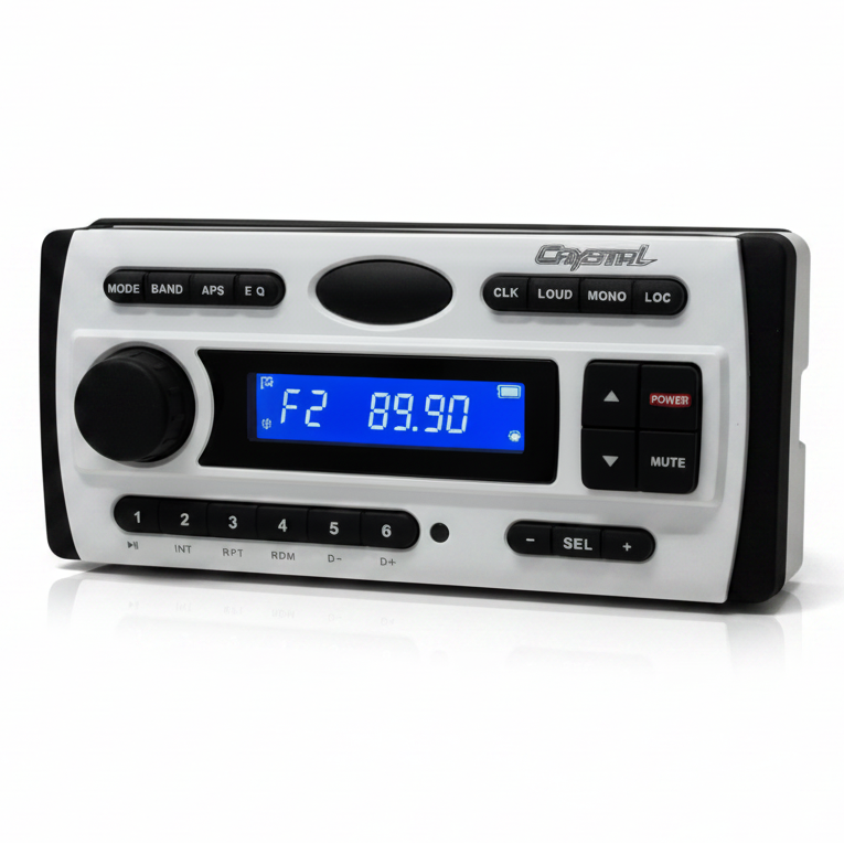 Crystal Marine Boat CD MP3 WMA AM FM Radio System Head Unit CR450W