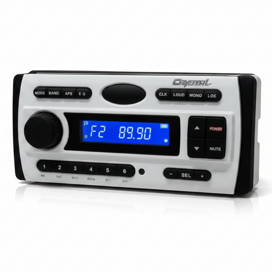 Crystal Marine Boat CD MP3 WMA AM FM Radio System Head Unit CR450W