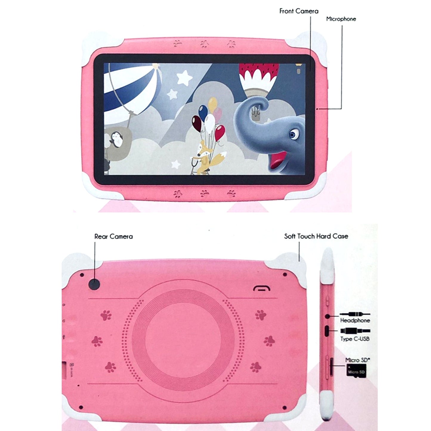 DGTEC 7" IPS Touch Pink Tablet WiFi Quad Core 16GB Kids Iwawa Parent Control