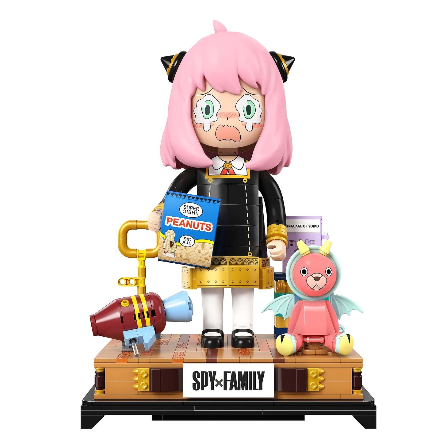 Spy X Family  31cm Anya Forger Face Changing Building Block Figure by Kalos