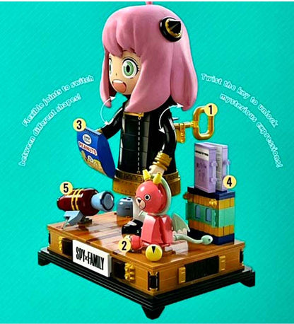 Spy X Family  31cm Anya Forger Face Changing Building Block Figure by Kalos