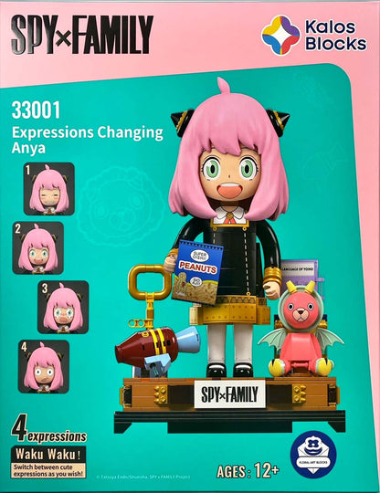 Spy X Family  31cm Anya Forger Face Changing Building Block Figure by Kalos