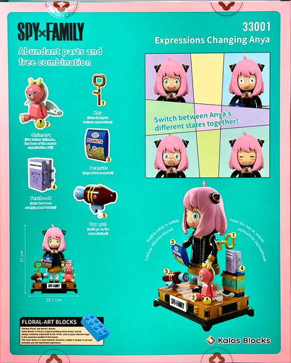 Spy X Family  31cm Anya Forger Face Changing Building Block Figure by Kalos