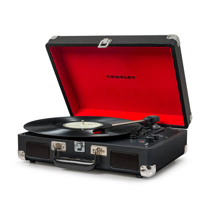 Crosley Cruiser Black - Bluetooth Portable Turntable Record Player 3 Speed