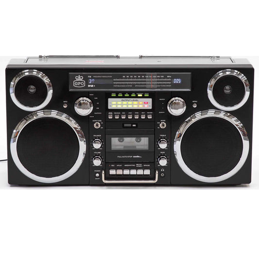 GPO Brooklyn Oversized Boombox Stereo 1980s Retro CD RADIO CASSETTE BLUETOOTH