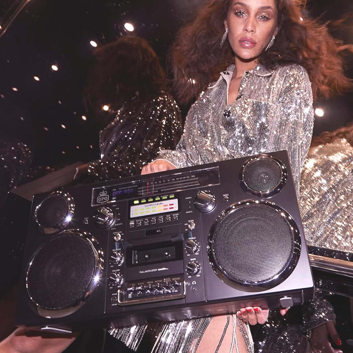 GPO Brooklyn Oversized Boombox Stereo 1980s Retro CD RADIO CASSETTE BLUETOOTH