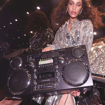 GPO Brooklyn Oversized Boombox Stereo 1980s Retro CD RADIO CASSETTE BLUETOOTH
