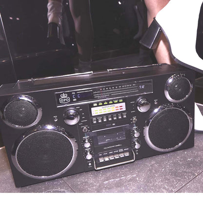 GPO Brooklyn Oversized Boombox Stereo 1980s Retro CD RADIO CASSETTE BLUETOOTH
