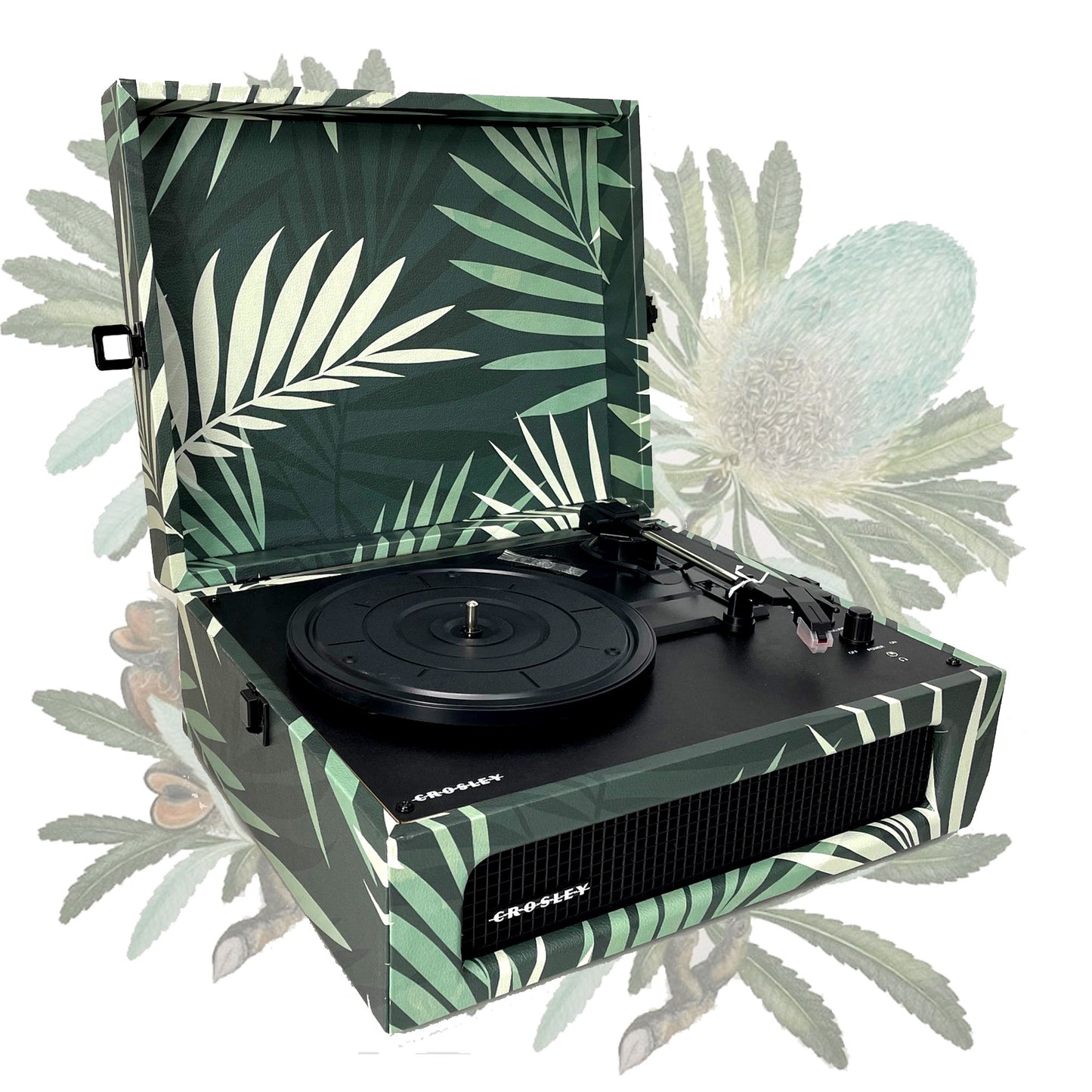 Crosley Voyager Turntable Record Player Tropical Fern Green 70s Retro