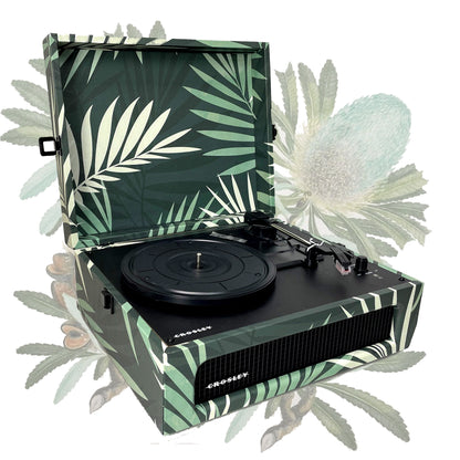 Crosley Voyager Turntable Record Player Tropical Fern Green 70s Retro