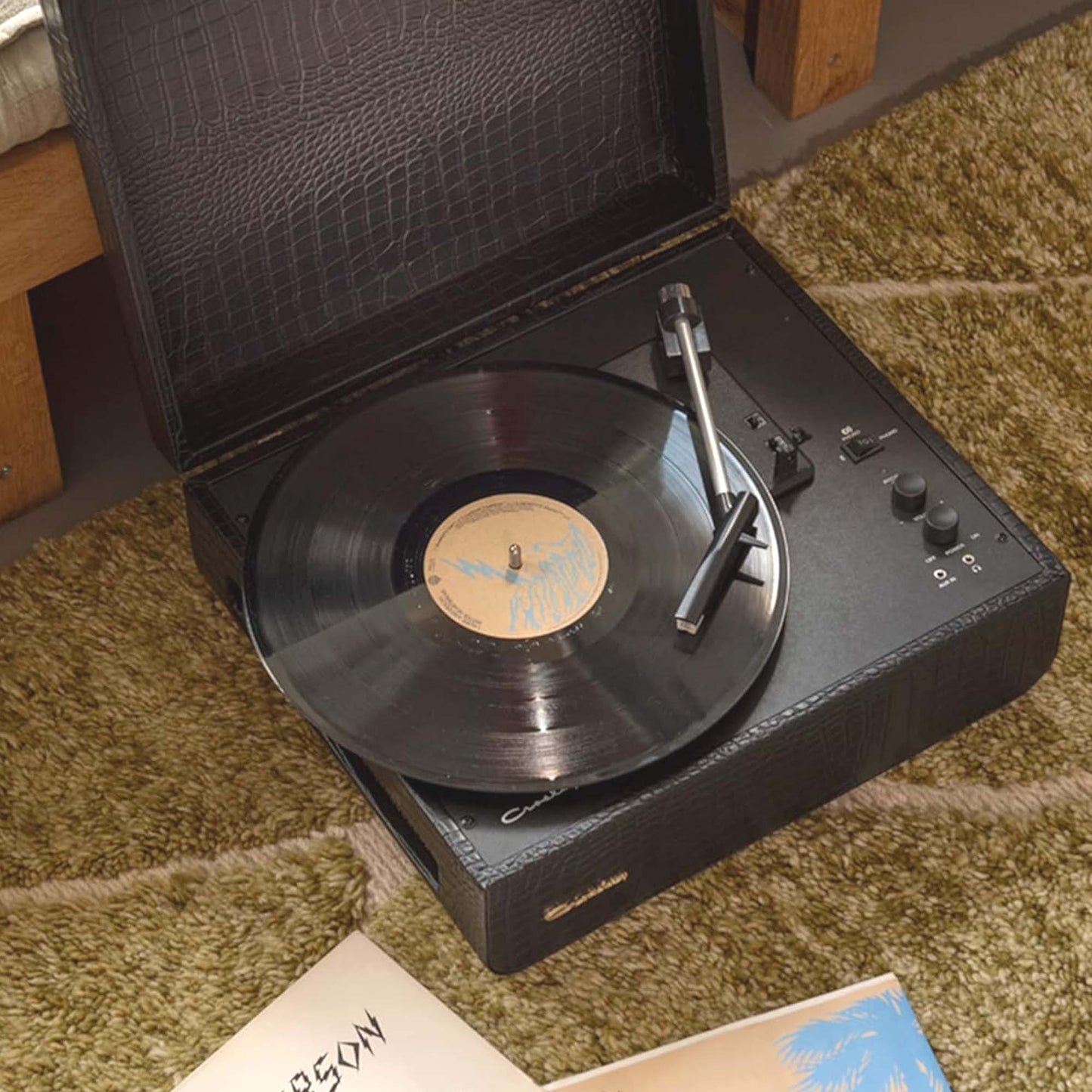 Crosley Mercury Record Player Turntable Black Croc Premium Bluetooth 2-Way