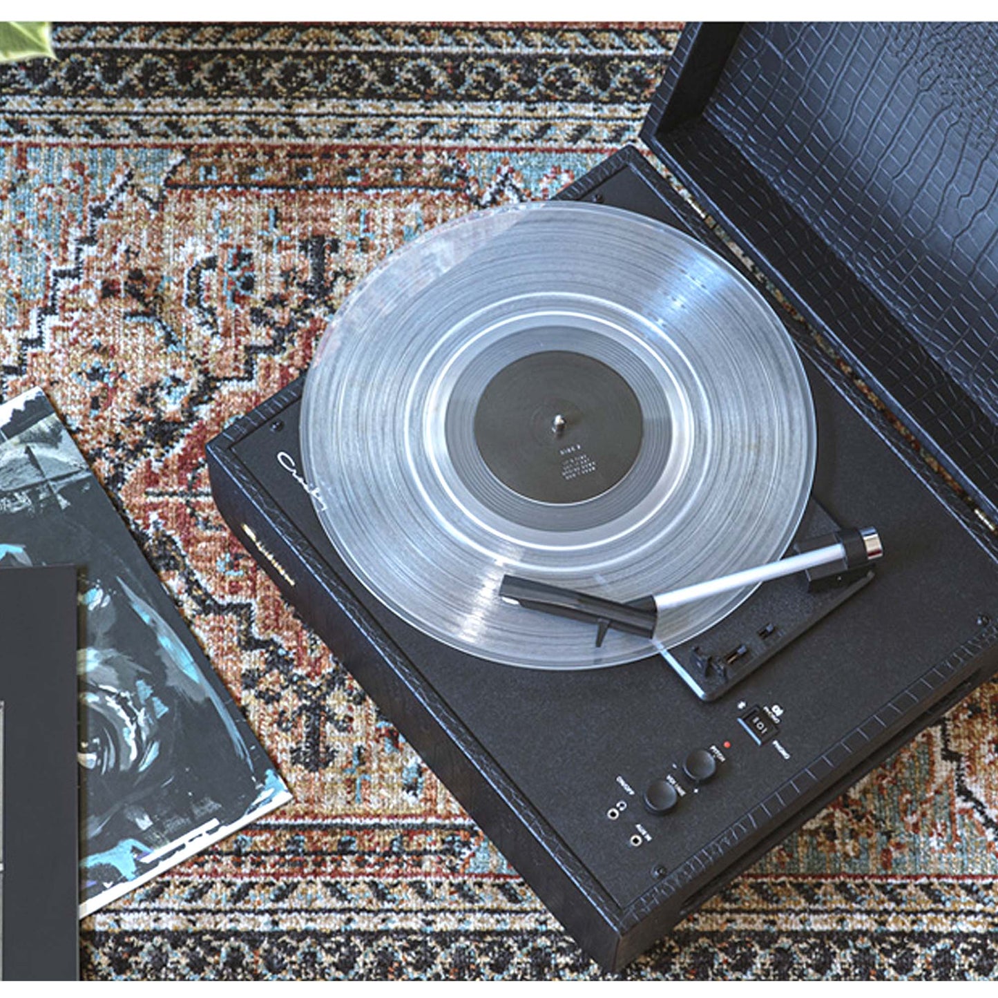 Crosley Mercury Record Player Turntable Black Croc Premium Bluetooth 2-Way