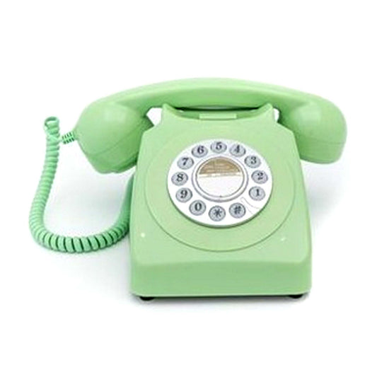 GPO 746 Mint Green Retro Push Button Landline Corded Desk Phone Bell Ring