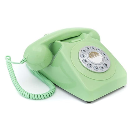 GPO 746 Mint Green Retro Push Button Landline Corded Desk Phone Bell Ring