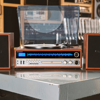 Crosley 1975T Vinyl Record Turntable Player System with Bluetooth CD Radio