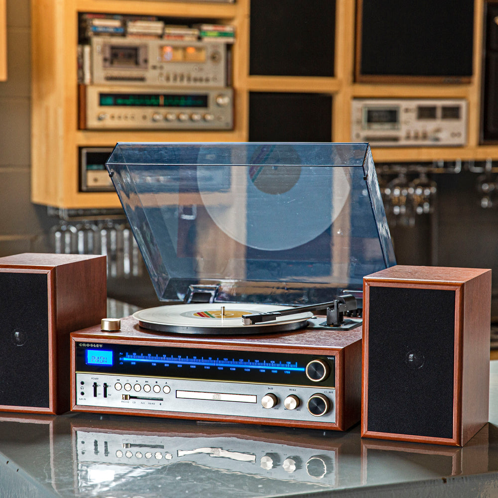 Crosley 1975T Vinyl Record Turntable Player System with Bluetooth CD Radio