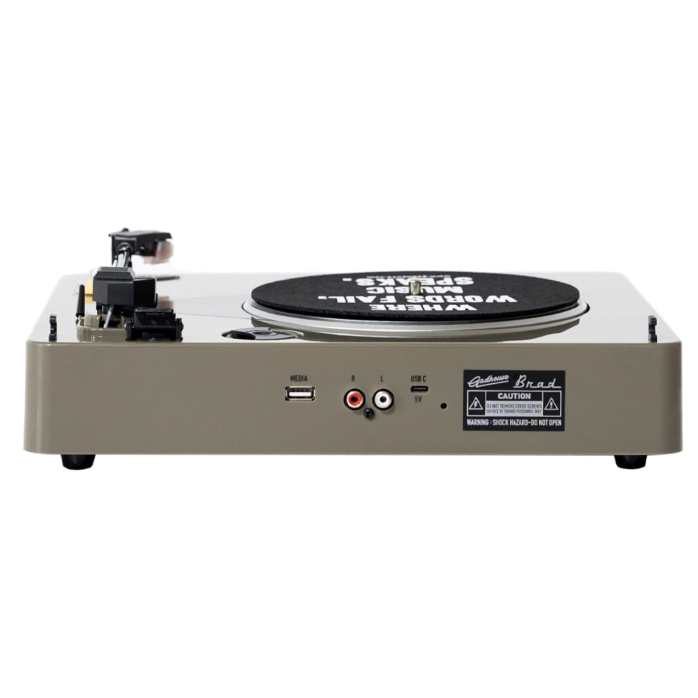 Gadhouse Brad MKII Bluetooth Turntable Record Player 3 speed Portable - Grey