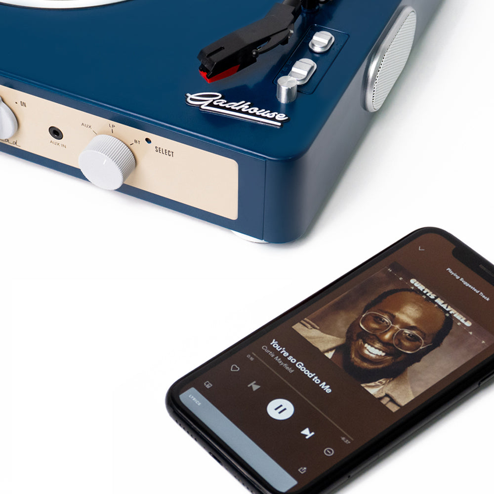 Gadhouse Brad MKII Bluetooth Turntable Record Player USB-C Powered - Navy
