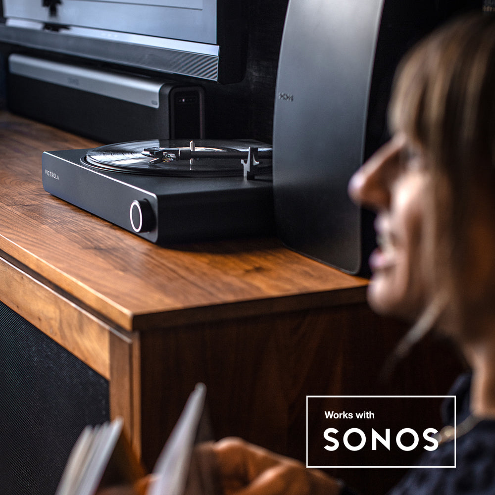 Victrola Stream Onyx Turntable Works with Sonos VTR-2000-BLK-INT