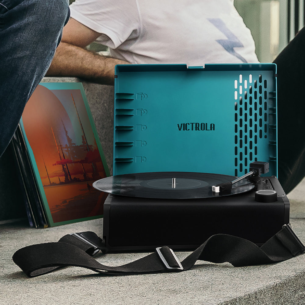 Victrola Revolution Go ATL3600 Rechargeable Portable Turntable 3 Speed Wireless - Blue