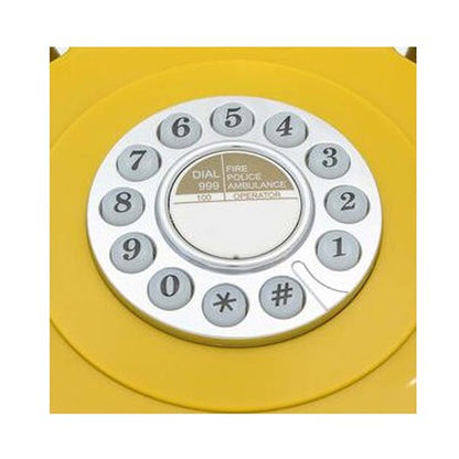 GPO 746 Mustard Retro Push Button Landline Desk Phone Bell Ring