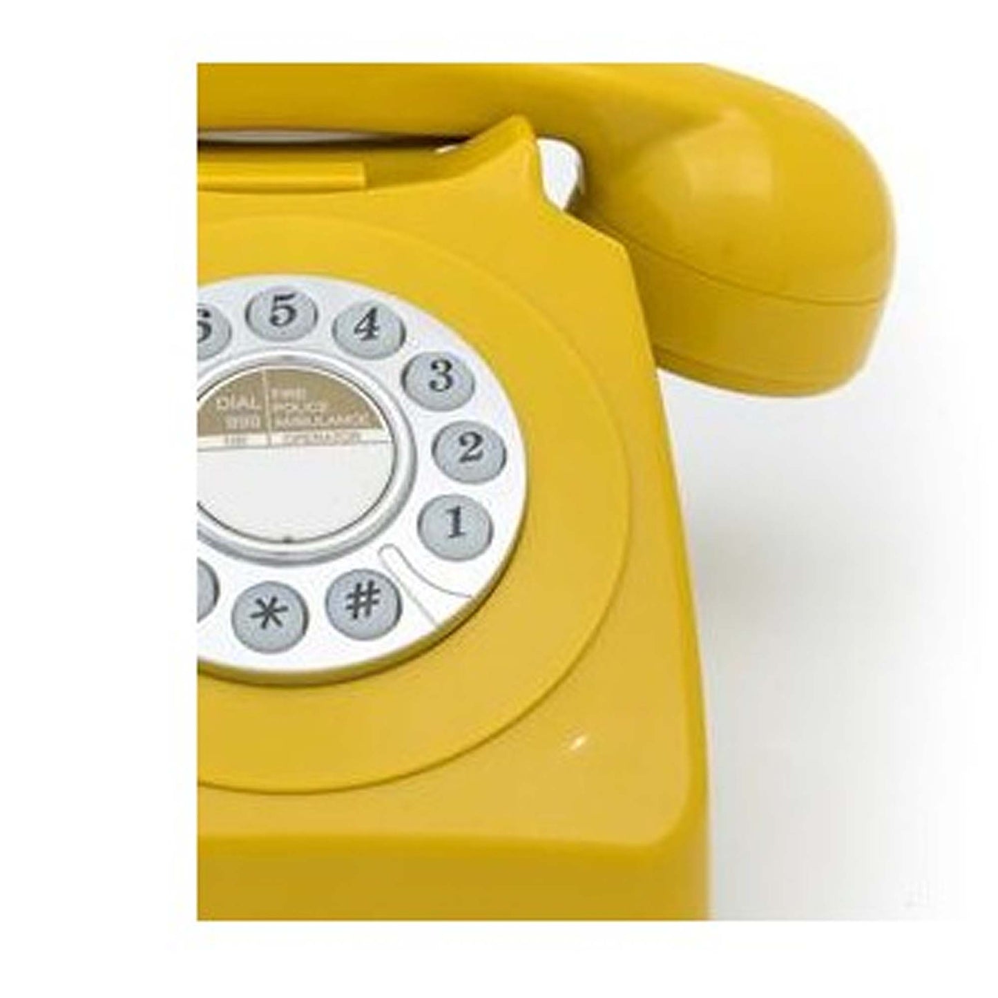 GPO 746 Mustard Retro Push Button Landline Desk Phone Bell Ring