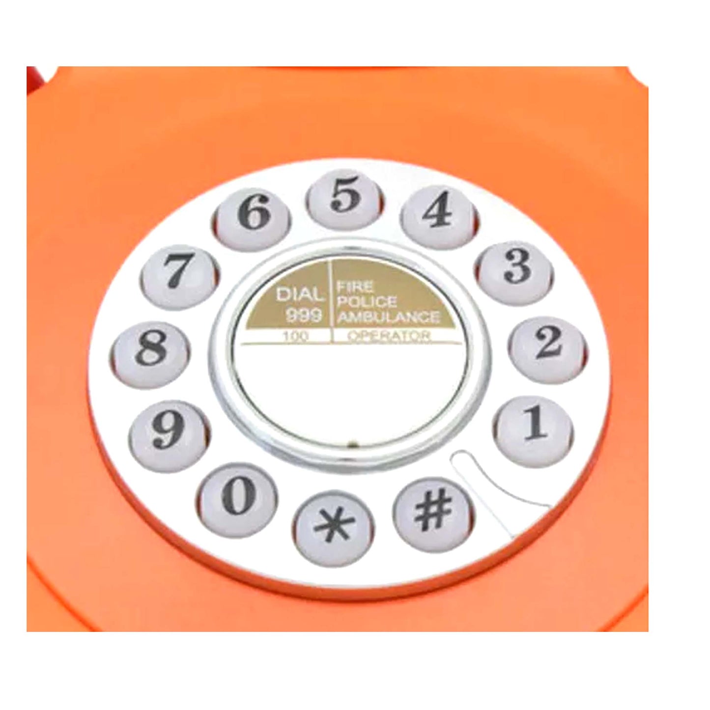 GPO 746 Orange Retro Push Button Landline Desk Phone Bell Ring