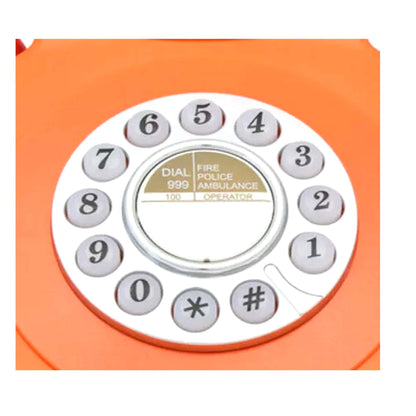 GPO 746 Orange Retro Push Button Landline Desk Phone Bell Ring