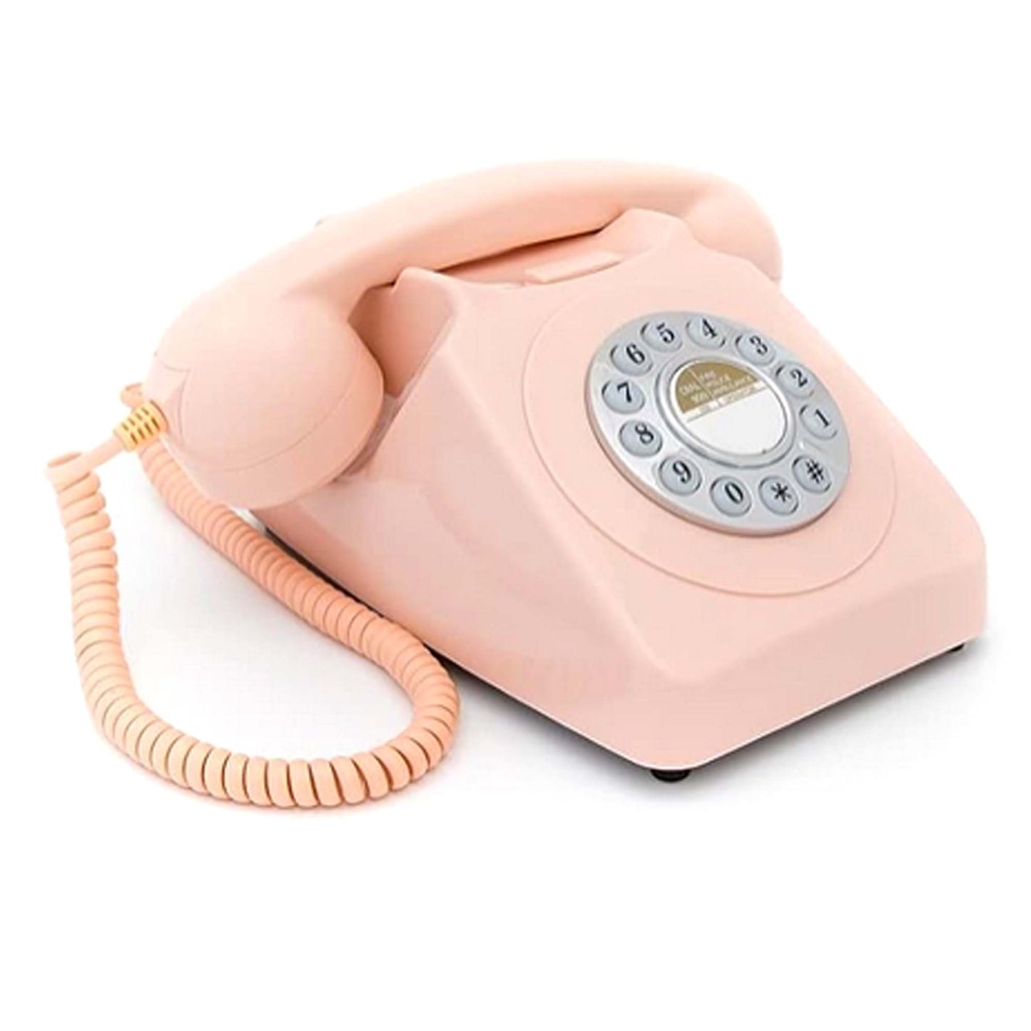 GPO 746 Pink Retro Push Button Landline Corded Desk Phone Bell Ring