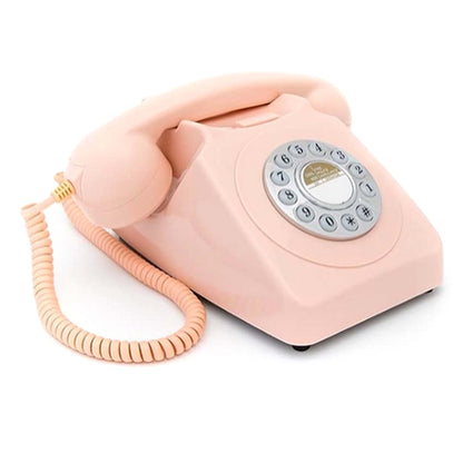 GPO 746 Pink Retro Push Button Landline Corded Desk Phone Bell Ring