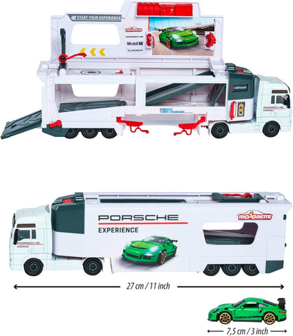 Majorette Porsche Experience Playset Man TGX Truck and 2 Cars 911 GT3 Taycan