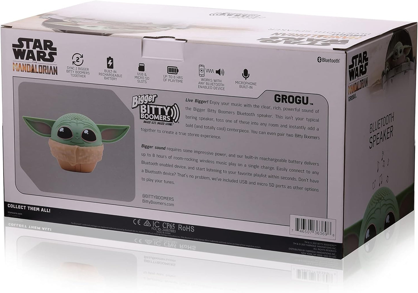 Bigger 8" Bitty Boomers Grogu in Pram Bluetooth Speaker Star Wars The Mandalorian Portable